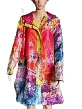 UBU by Janet Barnett Vibrant Multicolor Quilted Coat